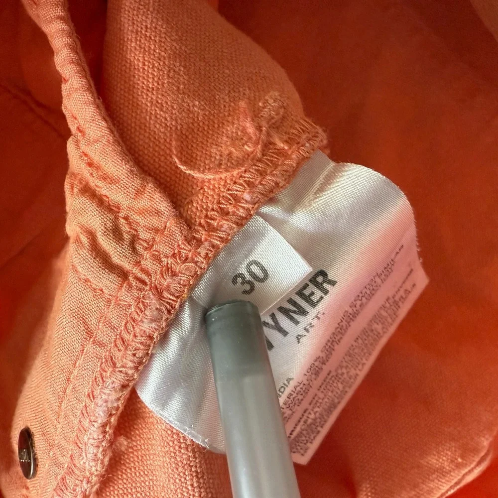 Vyner Articles Organic Cotton Denim‎ Raw Hem Karate Pants Jeans Orange 30 Waist